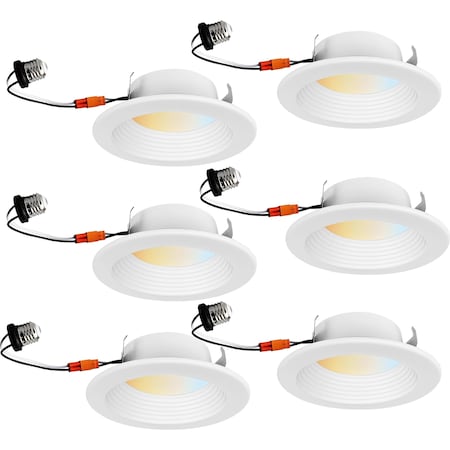 Sunlite 4-in Retrofit Recessed DownLght 10W 60W Equiv Color Selectable 27K/30K/35K/40K/50K, Dimmable, 6PK 41737-NS